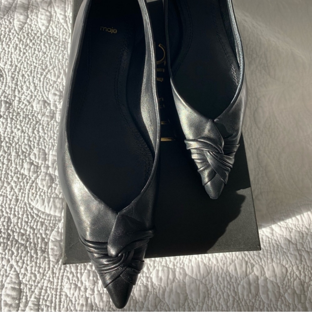 Maje Knot Pointed Toe Flats